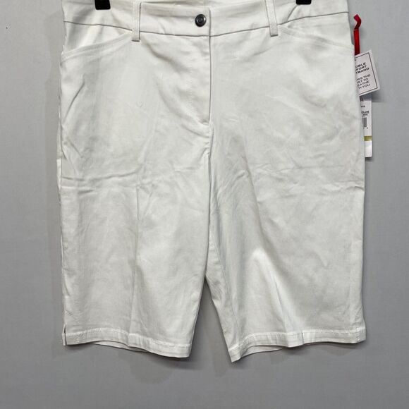 NWT Ruby Rd. Women Pull On Comfort Waistband Bermuda Shorts Size 14 White M258 6 - Picture 13 of 16